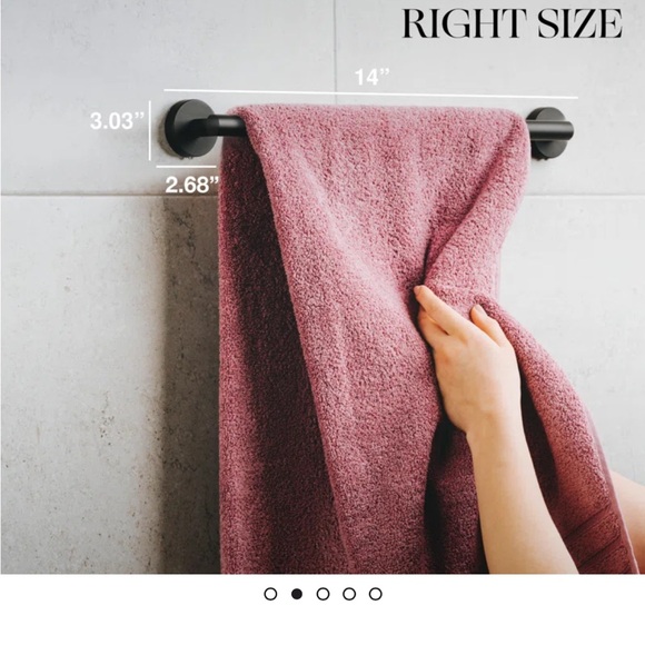 Matte black towel rack - Picture 2 of 4